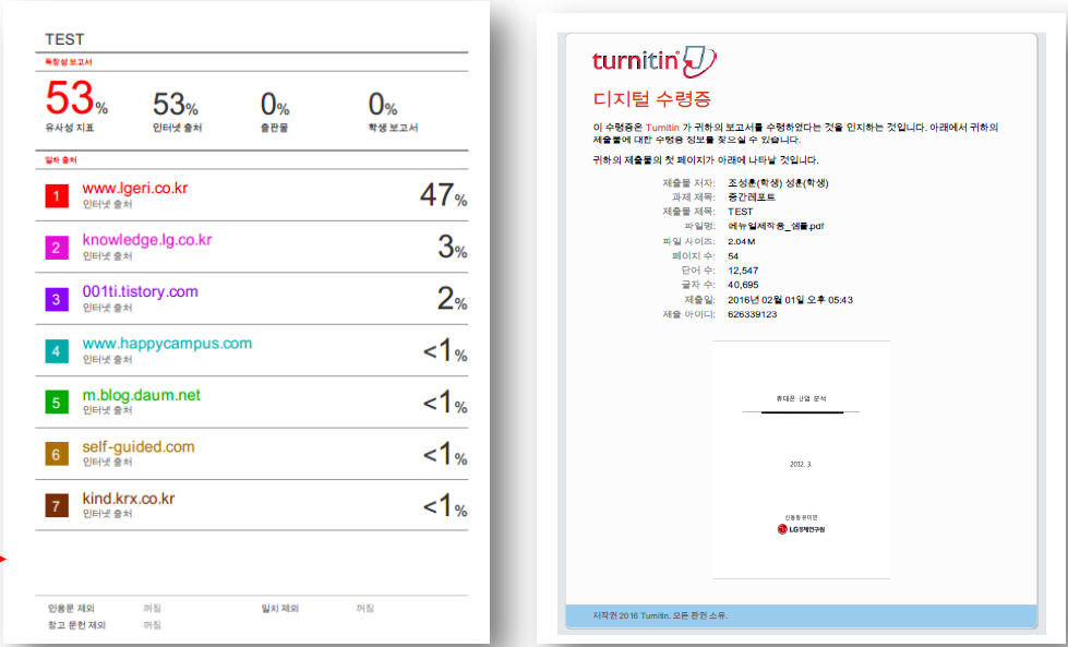 턴잇인 결과보고서 출력물(예시)